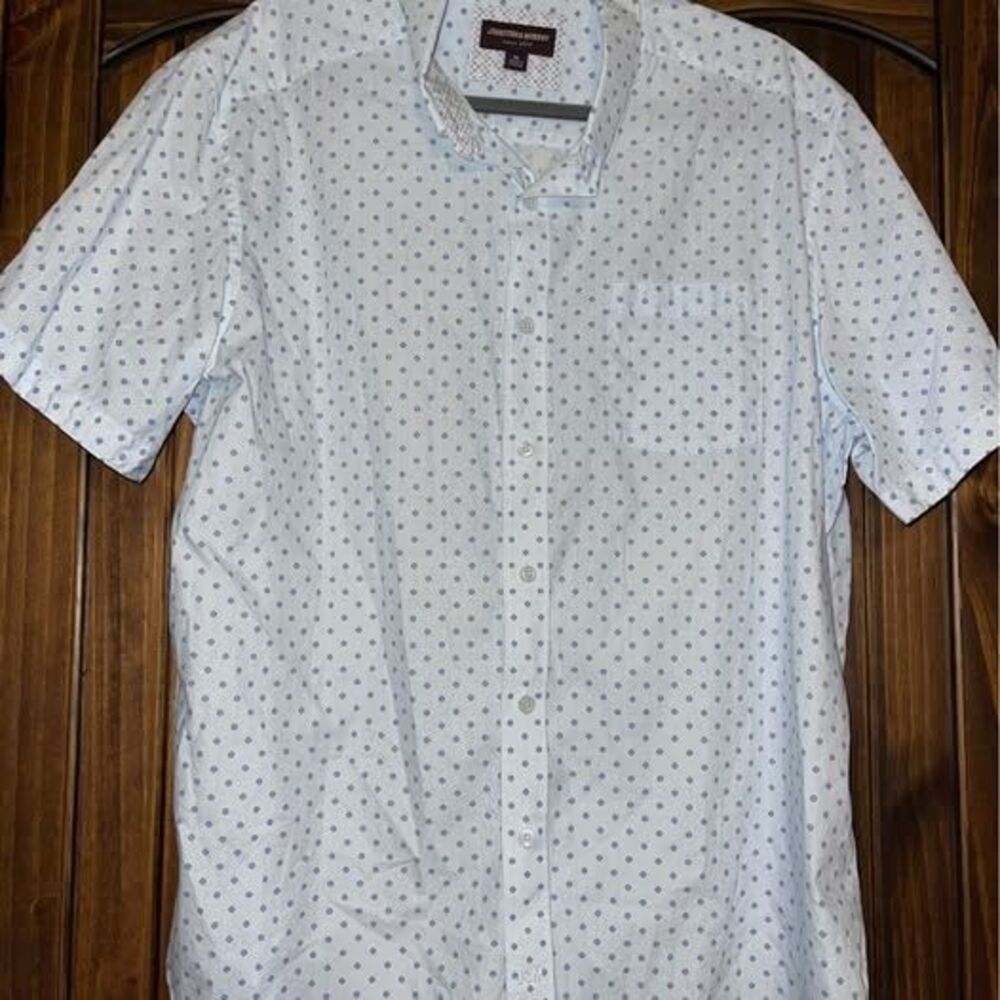 Men’s XL Johnston and Murphy Short Sleeve Button Down Shirt Cotton